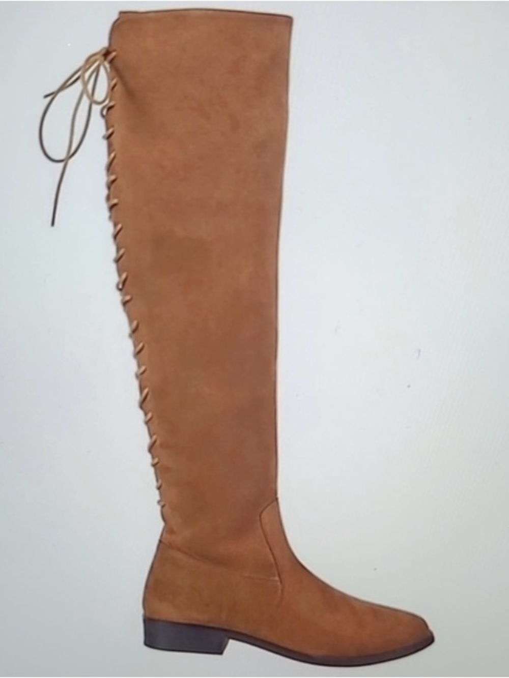 MARELLA Tan Lace-Up Over-the-Knee Suede Boots